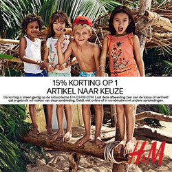 Nu 15% korting op een item uit de H&M kindercollectie!